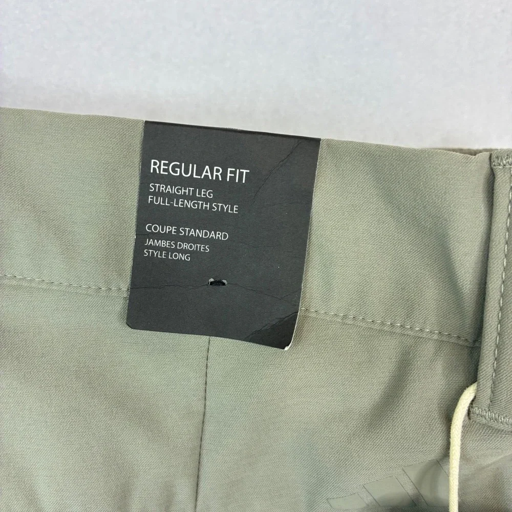 Adidas Nylon Chino Golf Pants Mens 40x29 Silver Pebble Regular Fit IU2845 NEW